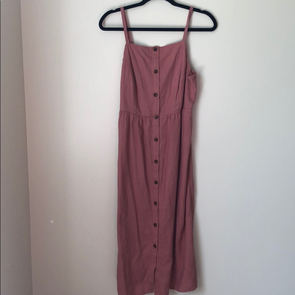 Button Up Blush Midi Dress